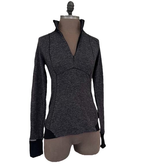 Lululemon Black Gray Womens Quarter Zip Jacket Athleisure - Picture 1 of 6